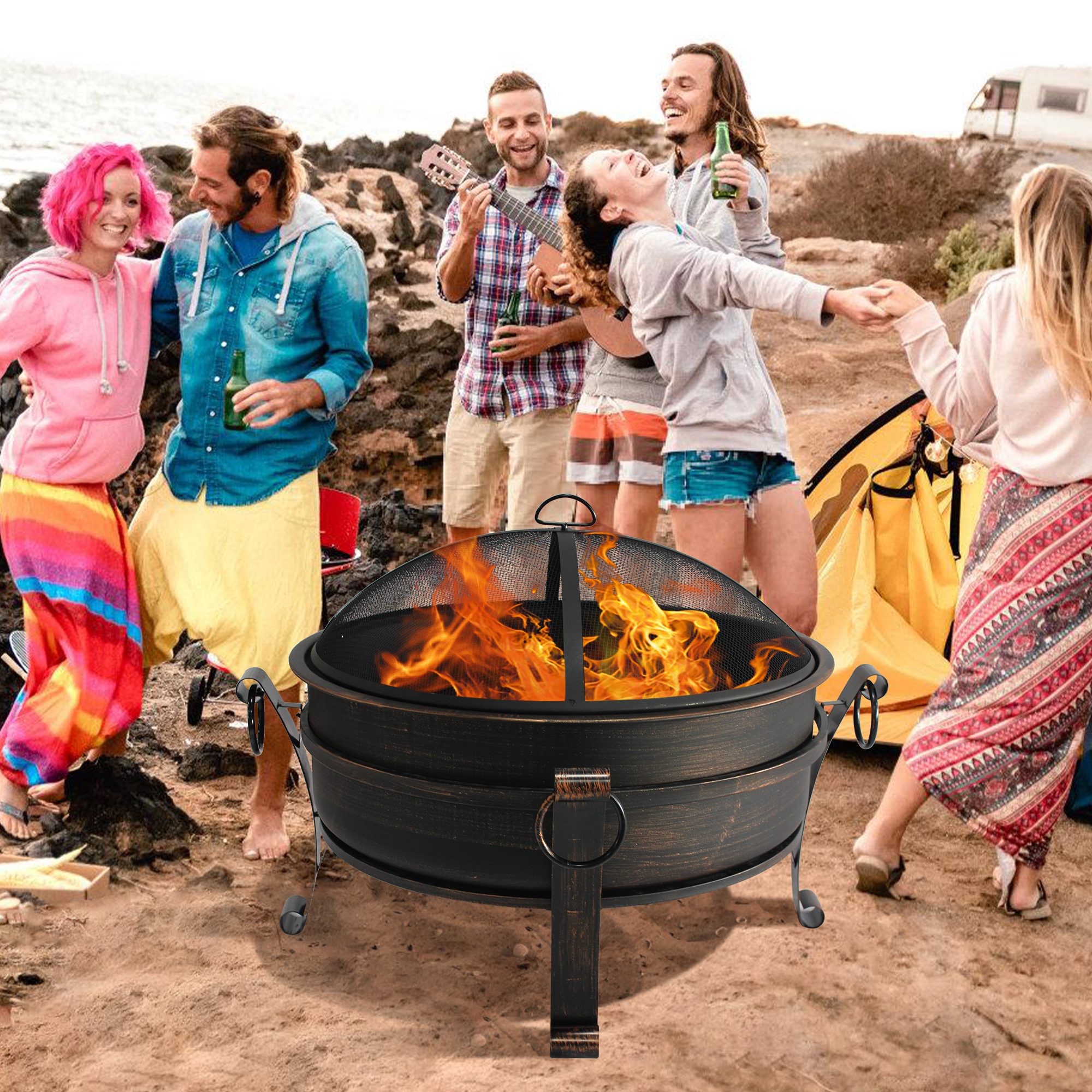 MistMo 30IN Outdoor Fire Pit