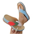thumbnail image 4 of Women's Thong Sandals Indoor and Outdoor Beach Flip Flop Fashion Casual Versatile Color Matching Thick Bottom Spring And Summer Style Fashionable Wedge Heel Beach Sandals, 4 of 5