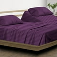 thumbnail image 2 of Split Top King Adjustable Flex Top King Size 100% Egyptian Cotton, Stripe Plum, 800 Thread Count, 15 inch Deep Pocket, 32" Split Top Sheets Bed 4 Piece Sheet Set, 2 of 7