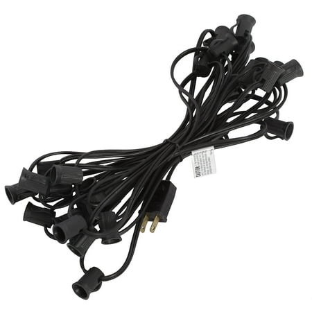 

Vickerman 25 C9 Socket String with 25 C9 Sockets on 18 Gauge SPT1 Black Wire