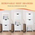 thumbnail image 6 of SUGIFT Modern Bathroom Floor Cabinet with 2 Drawers, Free Standing Medicine Cabinet Storage Organizer Unit for Living Room Bedroom, White, 6 of 7