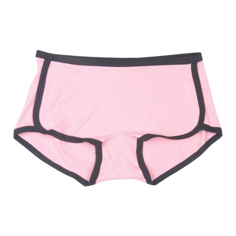 Women's Cotton Colorblock Underwear Comfortable Soft Mid-waist Panties  Breathable Sports Briefs 