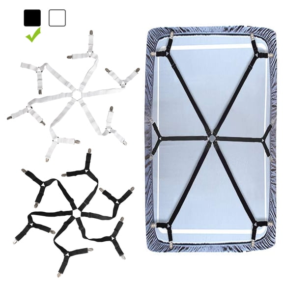 6 Sides Heavy Duty Triangle Bed Sheet Clip Adjustable Elastic Sheet Straps Suspenders