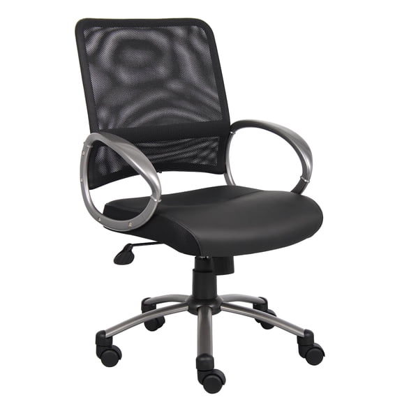 Scranton & Co Contemporary Faux Leather/Mesh Task Office Chair in Black