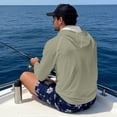 thumbnail image 4 of Bulopur Men’s Long Sleeve Fishing Hoodie with Face Cover, UV Protection Quick Dry Shirt in Solid Green for Camping, Lake Trips and Outdoor Activities, 4 of 8