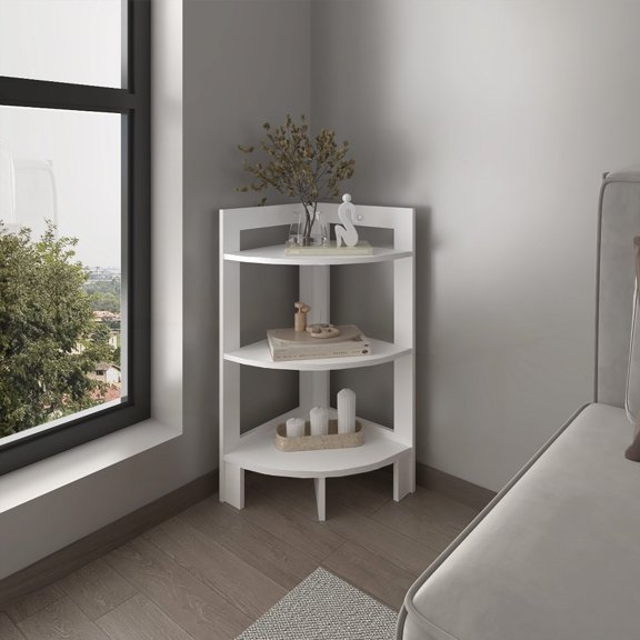 Side Table with 3 Shelves & 3 Legs, 31.70"H, Ideal for Small Spaces