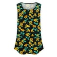 thumbnail image 5 of Delliss Womens Summer Fashion Tank Tops Sleeveless Flower Print T Shirt Casual Loose Fit Tunic Blouses Yellow, 5 of 7
