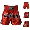 thumbnail image 4 of Men Boxing Shorts MMA Mauy Thai Training Fitness Gym Cage Fight Kickboxing Trunks Clothing Red X-Large, 4 of 6