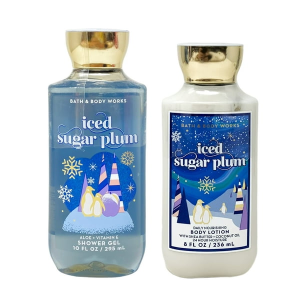 Bath and Body Works Iced Sugar Plum 2 Piece Gift Set Body Lotion and Shower Gel Full Size