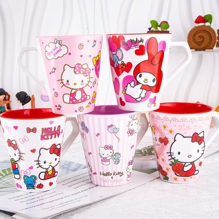 

2024 Sanrio Kawaii Hello Kitty Cup MyMelody Anime Cartoon Children Melamine Creative Printing Drop Resistant Milk Juice Mouthwash Cup