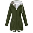 thumbnail image 2 of Waterproof Jacket Women Outdoor Waterproof Fleece Lined Jacket Hooded With Pockets Long Sleeve Hooded Casual Jacket For Cold Wet Weather Women's Down Jacket, 2 of 5