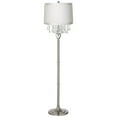 thumbnail image 2 of 360 Lighting Modern Floor Lamp Standing 60 1/2" Tall Satin Steel Silver Crystal Off White Fabric Drum Shade for Living Room Bedroom Office House Home, 2 of 3