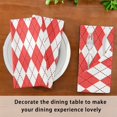 thumbnail image 3 of Iauyy Satin Napkins Set of 1- Red & White Argyle Pattern DIY Printing Decoration Cloth Napkin- Easy Care for Home/Party, 3 of 8