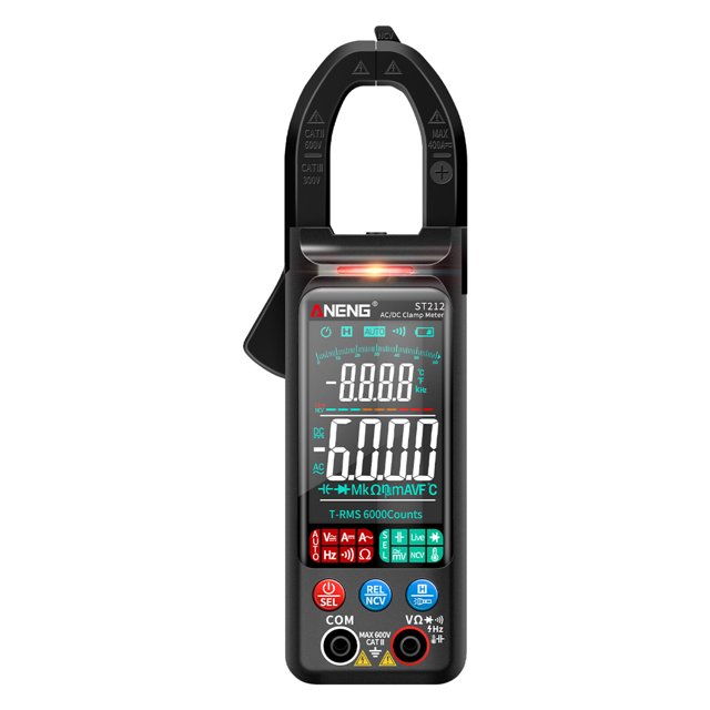 ANENG ST212 Clamp Meter Smart Digital Clamp Multimeter 6000 Count Intelligent AC and DC Voltmeter 400A Amperemeter VA Color Display Auto-Ranging Clamp Meter NCV Non-Contact Voltage Meter