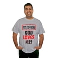 thumbnail image 6 of DJH Apparel | It's Official: God Loves Me Christian Unisex Cotton T-shirt, 6 of 7