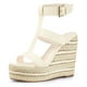 thumbnail image 1 of Sandalias De Plataforma De Cuña De Tiras Para Mujer Beige 41 Allegra K, 1 of 7