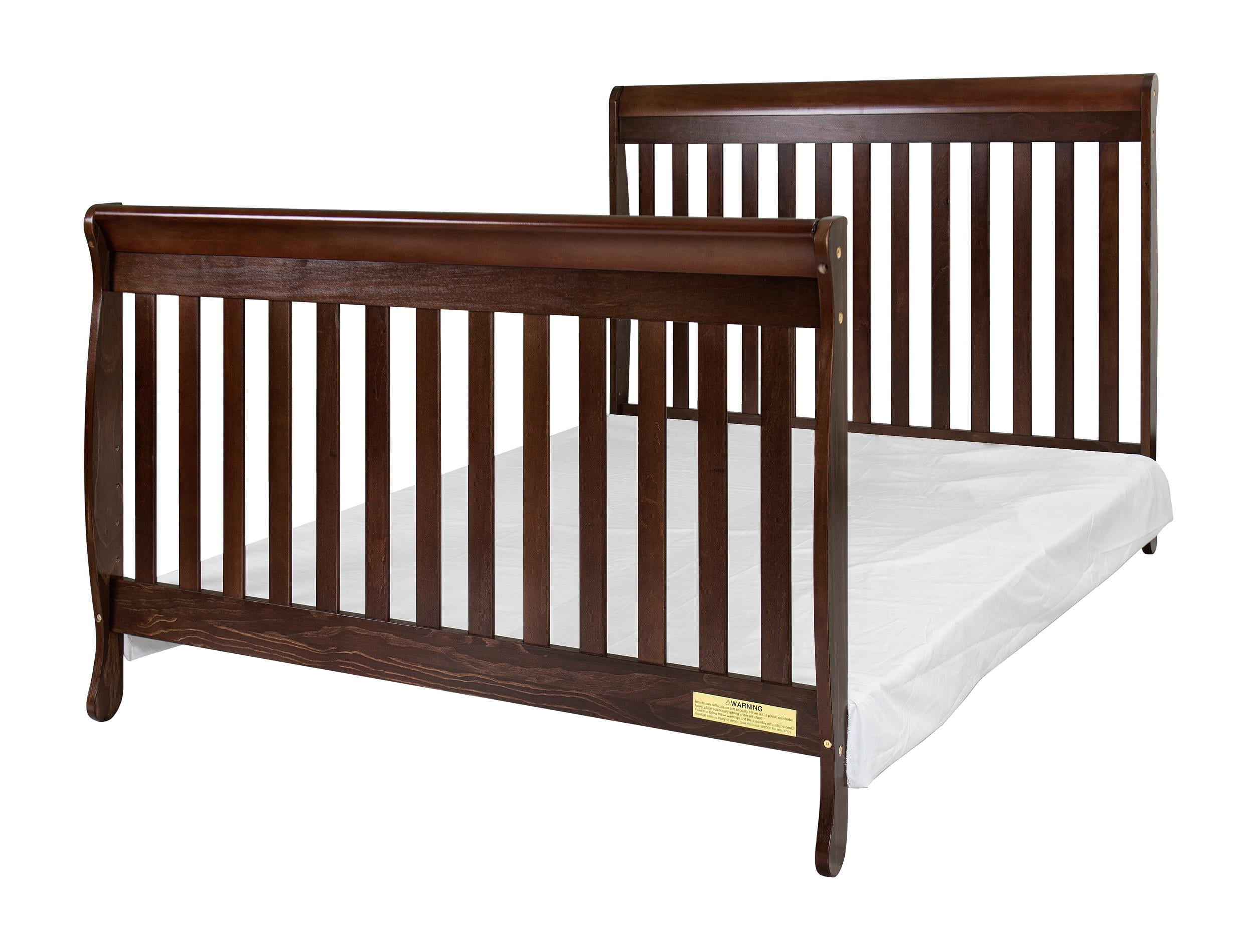 AFG Baby Furniture Alice 4-in-1 Convertible Crib with Toddler Guardrail Espresso