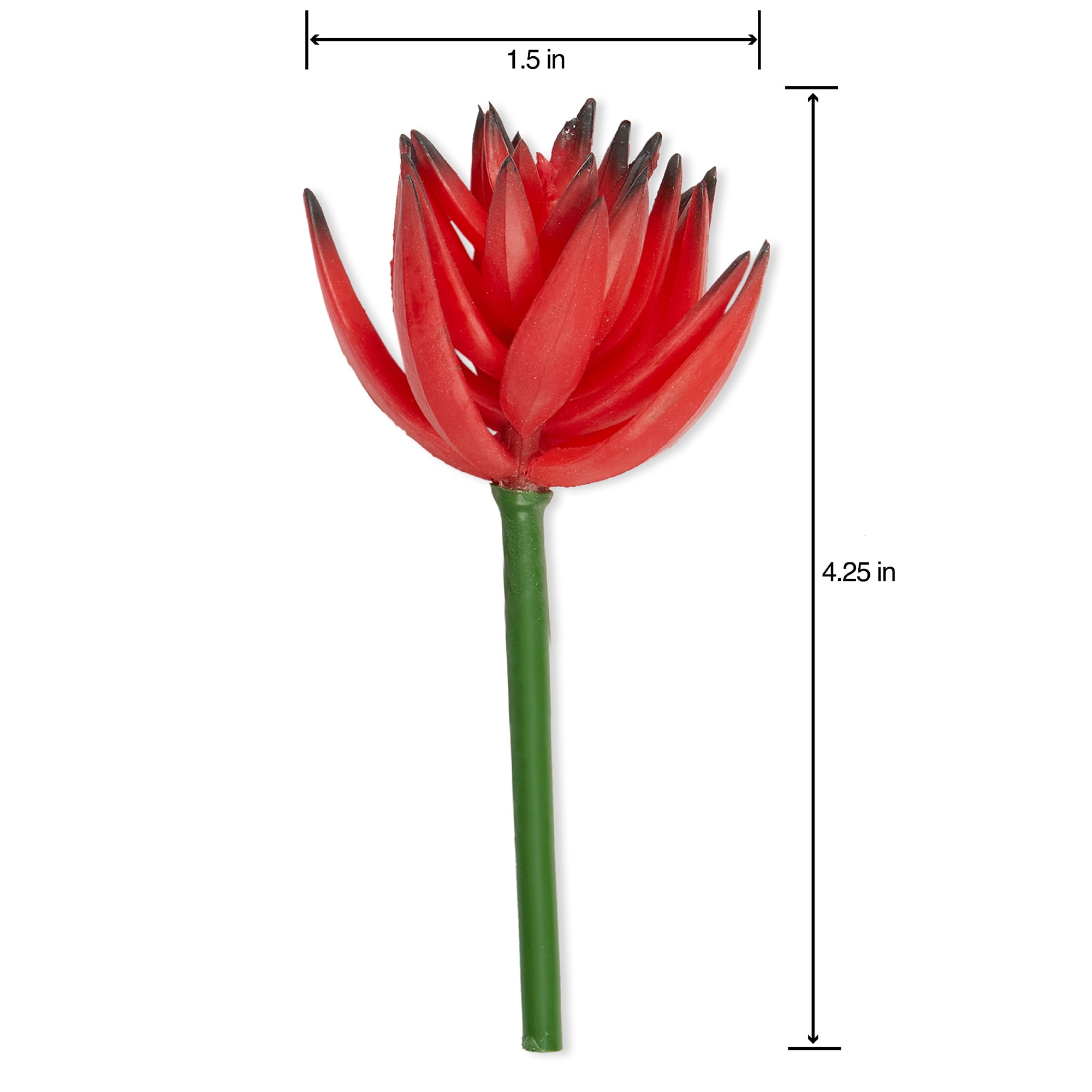 (3 pack) Mainstays Artificial Succulent Pick 1.5 inch x 5.25 inch Red