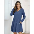 thumbnail image 4 of Plus Size Sweater Dresses for Women 5XL, VEPKUL Casual Sweater Dresses Long Sleeve V Neck Fall Winter Dress Tunic Dress with Pockets, 4 of 9
