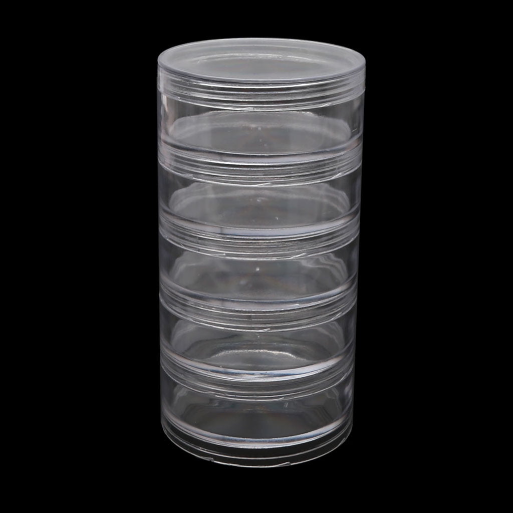 5 Tier Tall Clear Transparent Plastic Stackable Storage Box Perfect For Crafts 