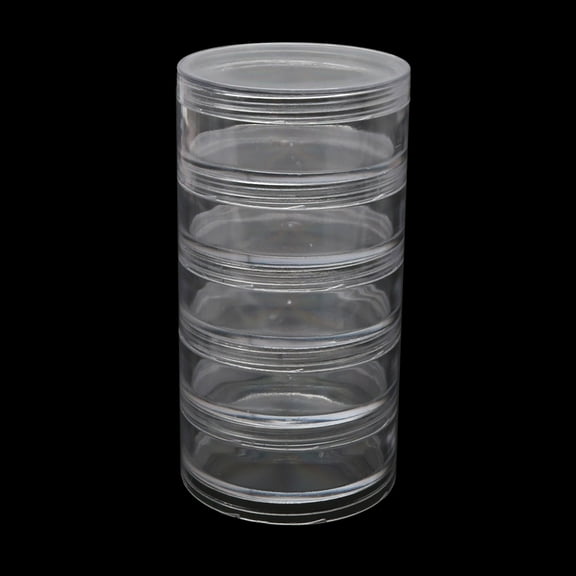 Plastic Container 5 Layer Joint Stackable Round Box Super Clear Accessories Organizer Box for Beads Crafts Findings
