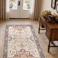 thumbnail image 3 of Toyoso 3x5 Retro Floral Medallion Area Rug -Bedroom Rug Soft Throw Printed Bathroom Kitchen Entry Foyer Mat, Vintage Non-Slip Washable Carpet for Front Door Laundry Room Bath Office-Multi, 3 of 10