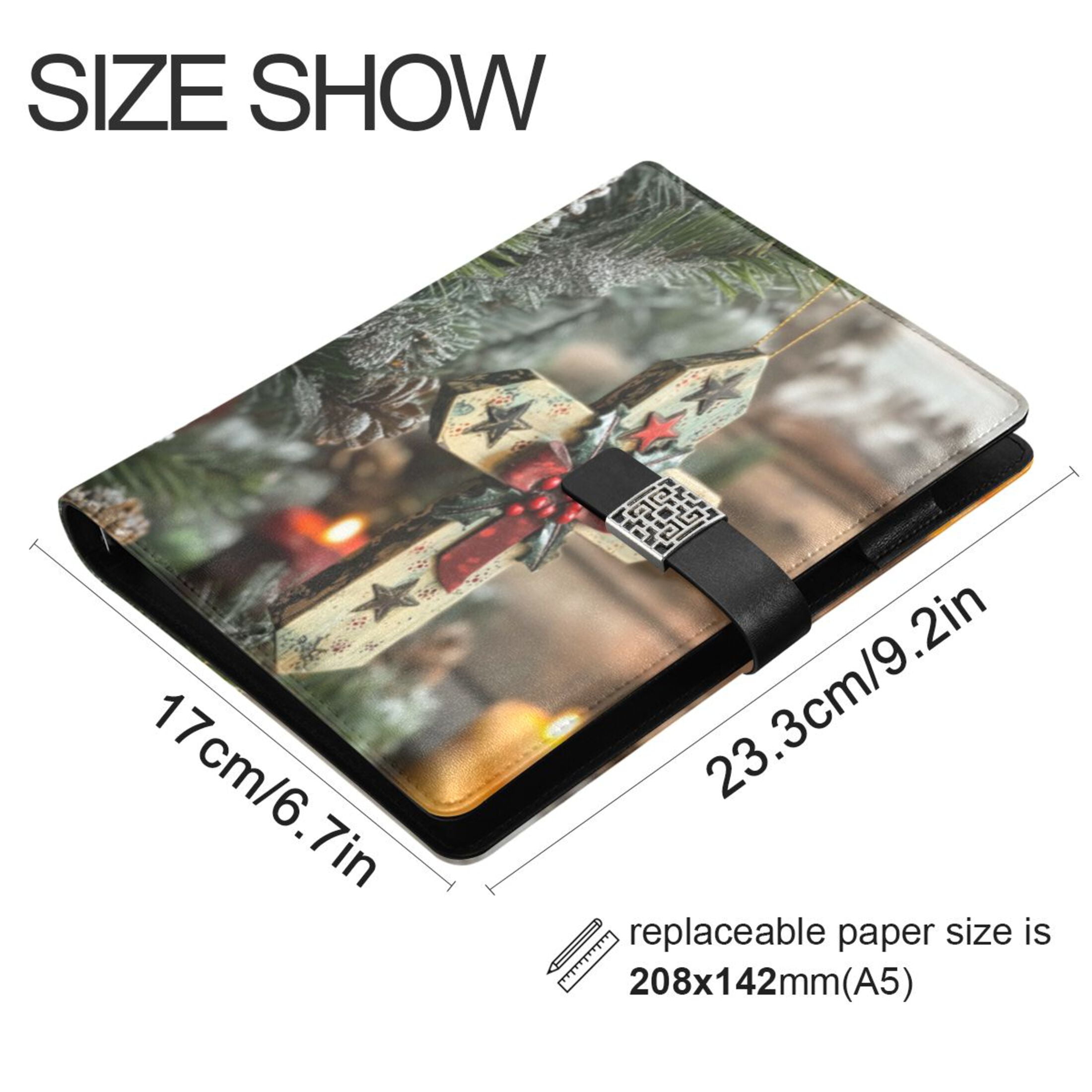 Leather Planner Leather Notebook Notebook Journal Binder Design Pen Pocket Design Convenient for Storage Pretty Christmas Cross