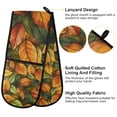 thumbnail image 2 of Yayeee Double Oven Mitt Kitchen Heat Resistant Baking 35" x7" Quilted Glove, Green Retro Leaves, 2 of 6
