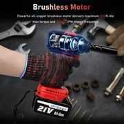 iMeshbean 21V, 1/2 Cordless Impact Wrench 4Ah, 2500 RPM