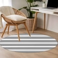 thumbnail image 4 of Round Rugs 4Ft, Grey Stripe Round Area Rug Washable Indoor Throw Carpet, Minimalist Farmhouse Striped Soft Non Slip Circle Rug for Kitchen Nursery Room Home Decor Aesthetic, 4 of 8
