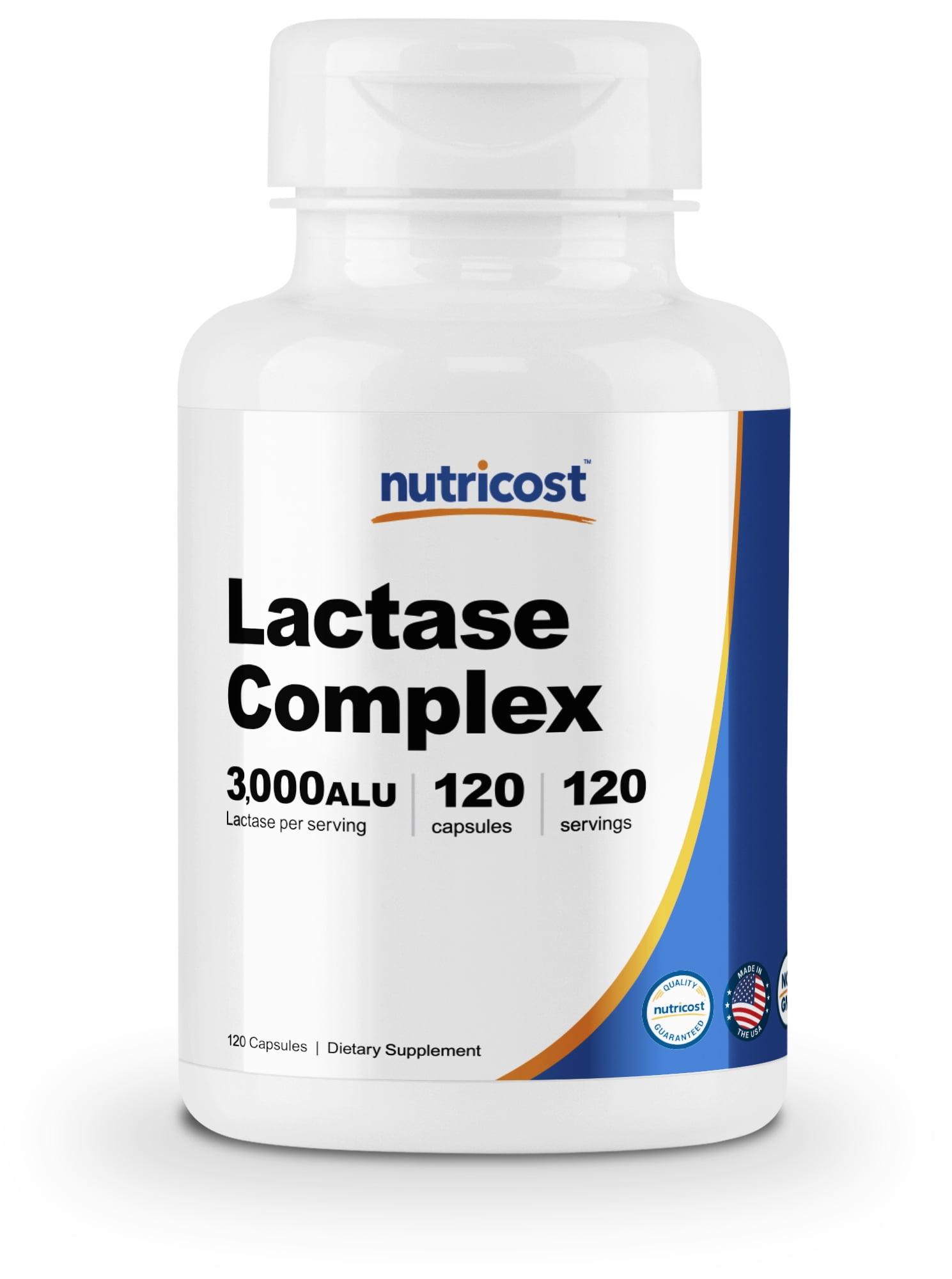Nutricost Lactase Enzyme Complex 3,000 FCC ALU, 120 Veggie Capsules