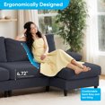 thumbnail image 3 of BALUS 114" Linen U Shaped Sectional Sofa, Oversize Modular Couch and Sofa for Living Room, 4-Seat Sectioanl Sofa with Chaise, Dark Grey, 3 of 7