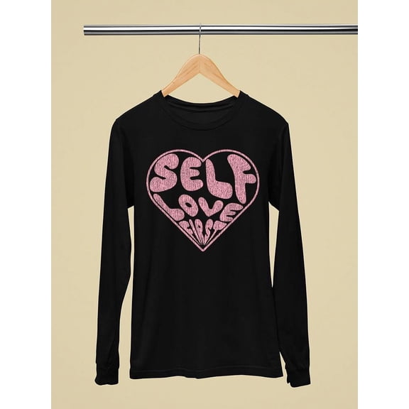 Big Hear Self Love First Tee Long Sleeve Women's -SelectDesign Designs