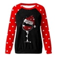 thumbnail image 4 of Puntoco Mujer Navidad Invierno Manga Larga Cuello Redondo Impresión De Letras Top Blusa Sudadera Puntoco Puntoco-9232, 4 of 4