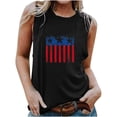 thumbnail image 2 of GaThRRgYP Tops for Women Trendy,Women's Elegant Sleeveless Dress Top,Women's Independence Day Printed Round-neck Tank Tops Loose Tops Black S, 2 of 4