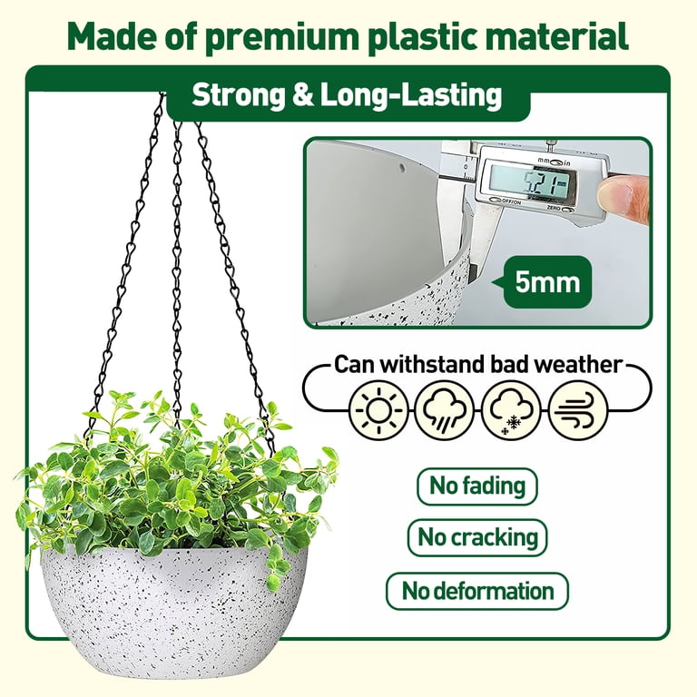 2-Pack Hanging Planters with Chains, 9 Inch photo 4