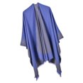 thumbnail image 3 of Chaqueta de punto gruesa BLESIY poncho abierto Abrigo cálido para mujer azul, 3 of 7