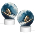 thumbnail image 2 of Daiia Surfing Guinea Pig Pattern Acrylic Night Light, LED Touch Light, Bedroom Night Light, Soft Glowing Lamp Perfect Gift for Mother's Day, Birthday, or Christmas, 2 of 9