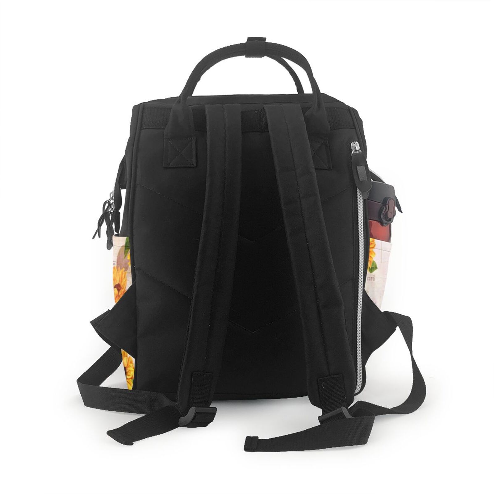 Fuzoiu Sunflower 5 Print Diaper Bag Backpack,Baby Essentials Travel Tote,Multi function Waterproof Diaper Bag, Travel Essentials Baby Bag - Unisex