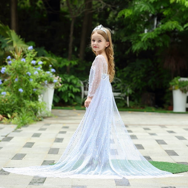Luxury Princess Dress Costumes With Shining Long Cap Girls Birthday Party  2-10 Years With Accessories - Walmart Business Supplies
