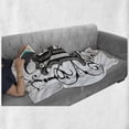 thumbnail image 6 of Letter H Soft Flannel Fleece Blanket, Calligraphy Elements in Uppercase Letter H Design from Middle Ages Artwork, Cozy Plush for Indoor and Outdoor Use, 60" x 80", Black Grey White, by Ambesonne, 6 of 6
