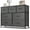 Gray, variant on 7 Drawers Fabric Dresser, Nightstand With Wide Chest Of Drawers,Storage Tower Storage Dresser Closet For Living Room, Bedroom, Hallway, Black