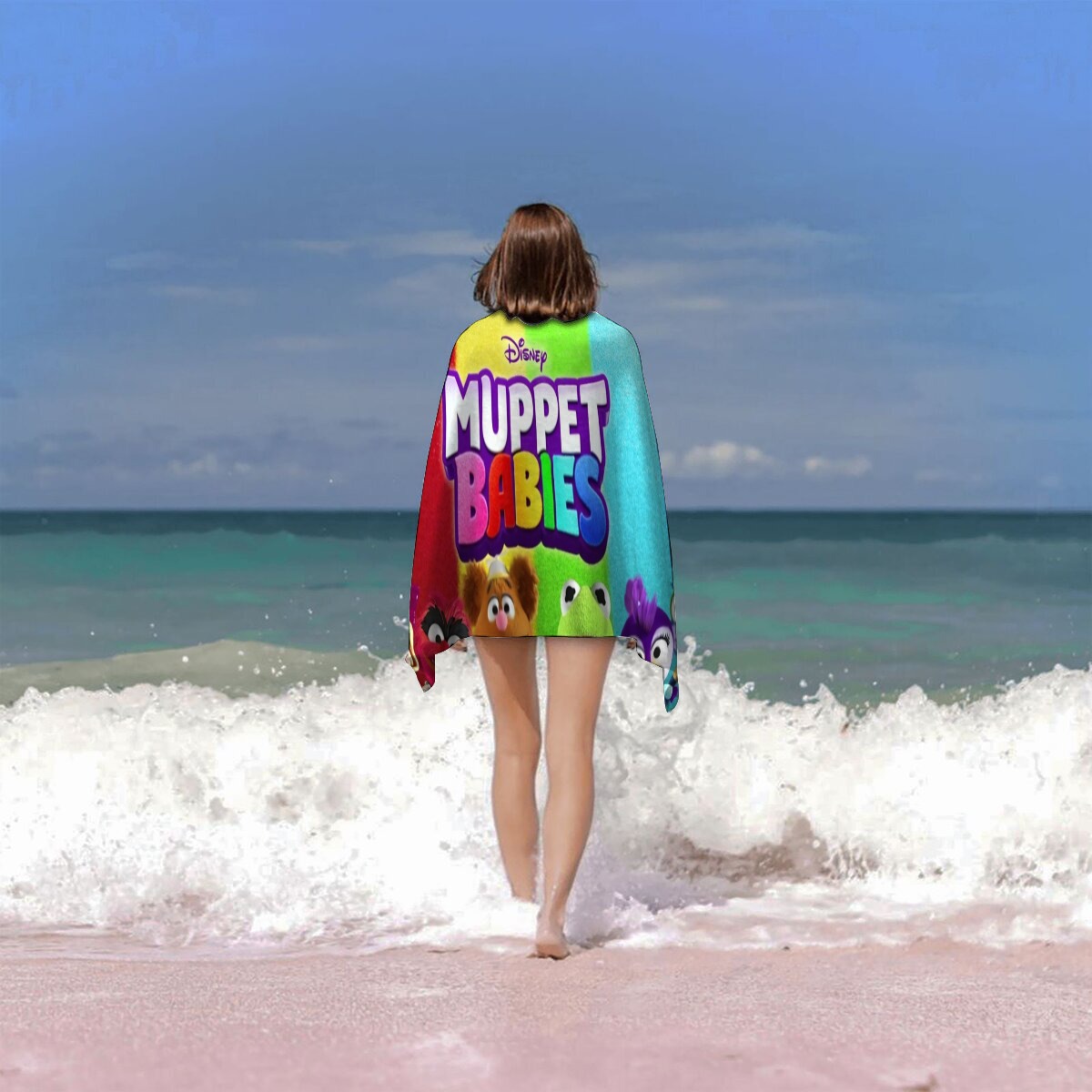 muppet babies Gifts Beach Towel for Women Girl Birthday Inspired Fan Bath Outdoor Music Lover
