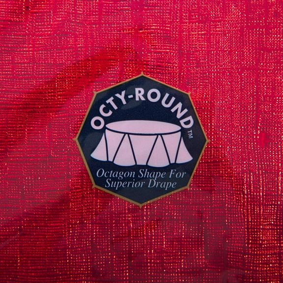 Round Red Metallic Tablecover