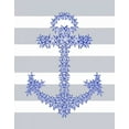 thumbnail image 2 of Fab Funky 12x14 White Modern Wood Framed Museum Art Print Titled - Blue Starfish Anchor on Grey and White, 2 of 4
