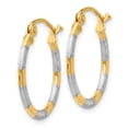 thumbnail image 2 of 14k Yellow Gold White Hoop Earrings, 2 of 7