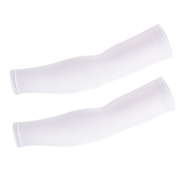 Mangas de enfriamiento unisex con protección solar UV para el brazo, para actividades deportivas al aire libre, talla L (blanco)