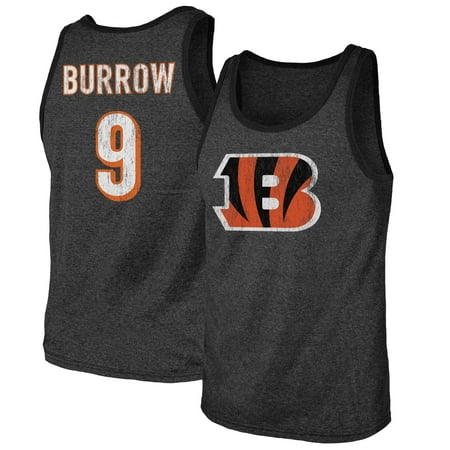Joe Burrow Cincinnati Bengals Fanatics Branded Name & Number Tri-Blend Tank Top - Black