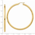 thumbnail image 3 of Real 14kt Yellow Gold Polished 3mm Lightweight Tube Hoop Earrings; for Adults and Teens; for Women and Men, 3 of 3
