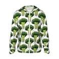 thumbnail image 1 of Balery Cute Broccoli Sudadera ligera de manga larga con capucha y protección solar UPF 50+ para hombre y mujer, ideal para pesca y running-3X-Large, 1 of 7